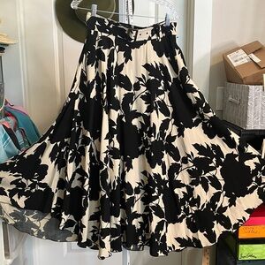 Black & Cream Floral Maxi Skirt